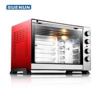 Household Mechanical Electric Oven Temperature Control Electric Oven Stainless Steel Black Crystal Panel 60L Electric Oven