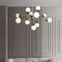 American Stilnovo chandelier Led Loft Industrial Lustre Nordic Luxury Magic Bean Glass Light Design Living Room lounge lighting