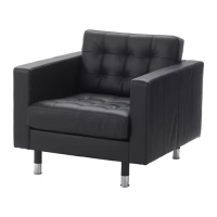 LANDSKRONA 扶手椅, grann/bomstad 黑色/金屬, 89x89x78 公分