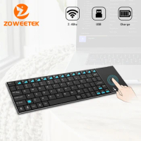 Zoweetek Mini Wireless Keyboard with Touchpad Spanish English German version for PC Smart IPTV Android TV Box