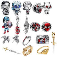 Valentine's Day Pendant Female Herocross Disney Throne Charm Suitable for Pandora Bracelets DIY Jewelry Ice Fire Power Beads