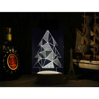 【LEPONT】北歐3D USB LED創意小夜燈-幾何聖誕