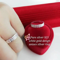 925 Silver+ White Gold Plated Silver Ring For Unisex R01732R Men's Ring Women's Ring Pure Silver 925