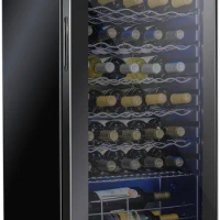 SCHMECKE 34 Bottle Compressor Wine Cooler Refrigerator w/Lock | Large Freestanding Wine Cellar | 41f-64f