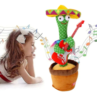 Recording Dancing Cactus Toy Talking Rechargable Plush Toys With Music Songs Children's Gift O9V3