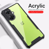 Clear Acrylic TPU Frame Back Cover For OnePlus Nord CE 3 Lite 3Lite Case Shockproof Bumper Armor Funda For OnePlus Nord CE3Lite
