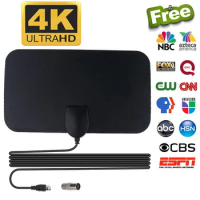 HDTV HD 4K TV Antenna Signal Enhance Amplifier Antenna 25DBI High Gain Indoor Smart TV ATSC DTMB Receiver Easy installation