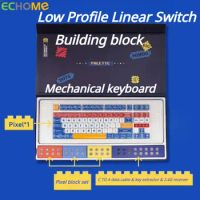 ECHOME Building Block Bluetooth Mechanical Keyboards Custom DIY RGB Low Profile Linear Switch Pixel Style Ultra-thin Keyboards