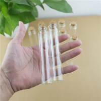24 Pieces 22*120mm 35ml Glass Jars Cork Stopper Crafts Tiny Jars Transparent Empty Storage Jar Glass Bottle Test Tube