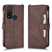 Suitable For TCL 20R 5G Luxury Zipper Bag with Cord Leather Case for TCL 20AX 5G TCL Bremen 5G Phone Case