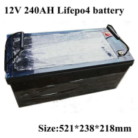 Waterproof Lifepo4 12V 240AH Lithium Battery 100A BMS 4S 12.8V for 1200W Caravan Inverter Solar Golf Cart UPS +10A Charger