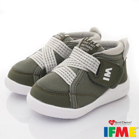 IFME日本健康機能童鞋護踝輕量學步鞋款IF20-280503橄欖綠(寶寶段)