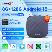 CarlinKit 8G+128G Android 13 CarPlay TV AI Box Ultra QCM6125 8-Cores Wireless CarPlay&amp; Android Auto GPS For YouTube Netflix IPTV