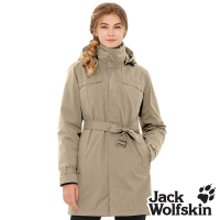 【Jack wolfskin飛狼】女 Air Wolf 保暖兩件式防風防水透氣羽絨外套 長版修身 衝鋒衣 『卡其』