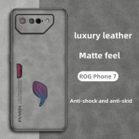 For Asus ROG Phone 7 Case Luxury PU Leather Matte Shockproof Bumper For ROG Phone7 Ultimate ROG7 Non-slip Back Cover Funda