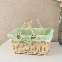 內地直送 - 柳藤編籃手提日式買菜雞蛋籃收納籃購物籃小禮品籃水果籃野餐籃子