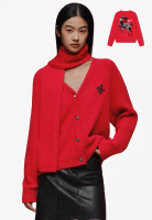 Palladium 女裝刺繡鳶尾花LOGO 馬年主題開襟毛衣