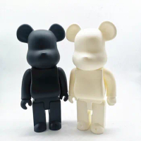 Bearbrick 400% 28cm Building Block Bear Violence Bear White Model DIY Material Coloring Hand-made Model Toy Ornament Doll