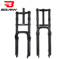 BOLANY Double Shoulder Snow Fat Bike Fork Air MTB Bicycle Suspension 32mm Straight Tube 135mm Quick Release