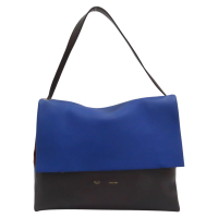 【二手名牌BRAND OFF】CELINE 賽琳 藍/黑 牛皮 All Soft 肩背包