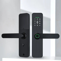 Biometric Door Locks Fingerprint Tuya Wifi Smart Lock Fingerprint Keyless Exterior Door Lock With Handle