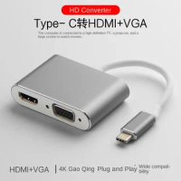 TYPE C to HDMI VGA docking station 2-in-1 USB-C adapter for laptop expansion connection