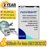 HSABAT BL-4U 4300mAh Battery Use for Nokia E66/3120C/6212C/8900/6600S/E75/5730XM/5330XM/8800SA/8800CA