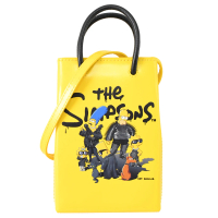 【Balenciaga 巴黎世家】The Simpsons 限定聯名款紙袋造型迷你手提兩用包(黃)