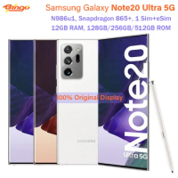 Samsung Galaxy Note 20 Ultra 5G Note20 N986U1 128G/512GB Octa Core Snapdragon 865+ 6.9" 12GB RAM 108MP&amp;Dual 12MP Cell Phone eSim