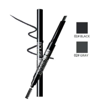 Eyebrow Pencil for Men Double-end with Brow Brush Retractable Dual-Sided Fine Tip Fills Brow Makeup Waterproof