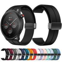22mm Silicone Magnetic Folding Buckle Strap For Amazfit GTR4 band For Amazfit GTR3 GTR2 Stratos 3 GTR 47mm Replaceable Watchband