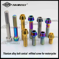 Titanium alloy bolt conical M8 x 15/20/25/30/35/40/45/50mm refitted screw for motorcycles