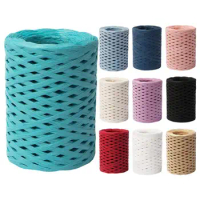 Raffia Ribbon Raffia Paper Yarn Cuttable Gift Decorative Packing String Crocheting Craft Ribbon Yards Raffia Yarn For Weaving