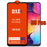 50pcs 21D Tempered Glass Full Glue Cover Flim Screen Protector For Samsung Galaxy A21S A01 A11 A21 A31 A41 A51 A61 A71 A81 A91