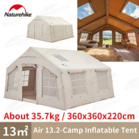 Naturehike 2023 Camping Air 13.2 Inflatable Tent 3-4 Persons Large Space 600D Polyester Luxury Family Tent High Configuration