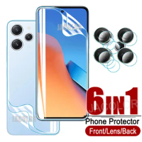 6in1 Hydrogel Protector For Xiaomi Redmi 12 5G 12C 11 10 Prime 10A 10C 10X Screen Soft Film+Back Cover Gel Film+Lens Glass Redmy