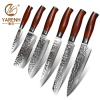 YARENH 3-6PCS Kitchen Knife Sets - High Quality Chef Knife Set - Sharp Damascus Stainless Steel - Kitchen Utility Cooking Knives