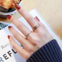 Cincin Titanium Isi 2 Mata Tanam Simpel Mewah Elegan C86