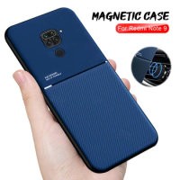 For redmi note 9 case car magnetic holder phone case for xiaomi redmi note 10 pro not 9 9s note10 9t 9c matte shockproof cover