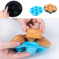 7 Holes Airfryer Silicone Muffin Pan Cupcake Mold Airfryer Accessories Non Stick Mini Cake Mould Bakeware Kitchen Accessories