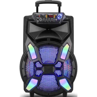 QS-A1505 15 inch Movable drawbar battery portable speaker outdoor speaker with trolley