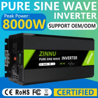 Pure Sine Wave Inverter 8000W High Frequency Power DC 12V 24V 48V TO AC 100V 110V 120V 220V 230V 240V Car Voltage Converter