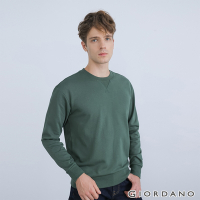 GIORDANO 男裝針織素色圓領大學T恤 - 04 芫荽綠