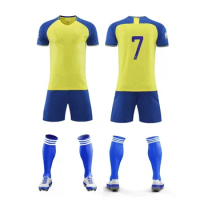 children's sport set boy girl Al-Nassr Fans shirt Training wear men and kids games football kits Lei