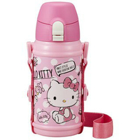 Hello Kitty 白點 粉紅 按壓式 直飲 保溫瓶 水瓶 KT 凱蒂貓 日貨 正版 授權 J00012371