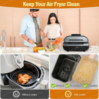 Large Air Fryer Parchment Paper Liners for Ninja Foodi Max Health Grill & AG551EU/AG651UK, Air Fryer