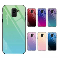 Gradient Tempered Glass Phone Case For Samsung A10 A20 A30 A40 A50 A60 A70 A80 A90 M10 M20 M21 M30 M31 M40 M60S Cover Protective
