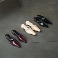 Zode Aldercy Heels | Sepatu Sandal Flat Shoes Mules Wanita Hak Tinggi 3 cm | Black, Beige, Merah Bur
