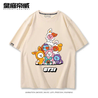 BTS collaboration BT21 cute cartoon pure cotton short sleeved T-shirt for male and female fans