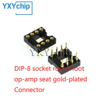 10pcs/lot 8p Round Hole Socket Chip Mrocontroller Dip-8 Socket Round Foot Op-amp Gold-plated Connector